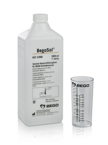 bottle of begosol liquid and measuring cup