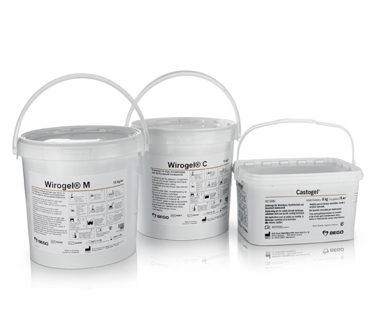 bucket of wirogel M, wirogel C, and castogel
